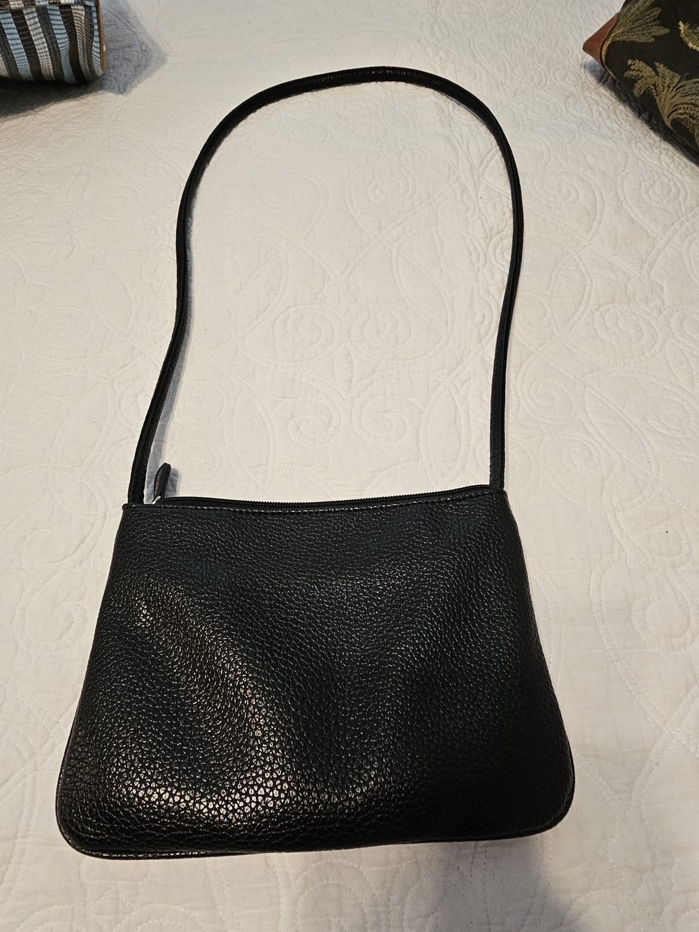 Nine West Black Pebbled Leather Crossbody Bag